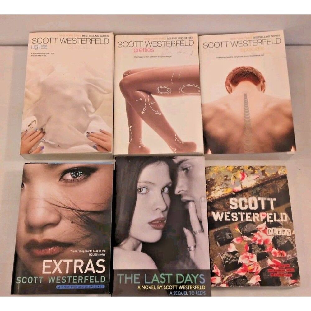 Scott Westerfeld UGLIES PRETTIES SPECIALS EXTRAS Book Series Lot & Peeps Novels